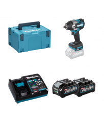 Boulonneuse à chocs 1/2" 40V TW007GZ01 + 2 batteries 40V 4 Ah + chargeur rapide DC40RA MAKITA