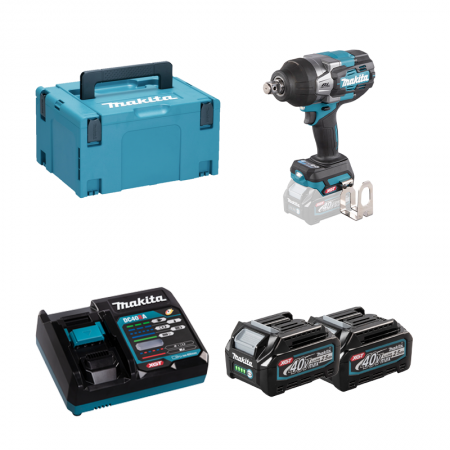 Boulonneuse à chocs 3/4" 40V 1800 Nm TW001GZ01 + 2 batteries 40V 2,5 Ah + chargeur rapide DC40RA MAKITA