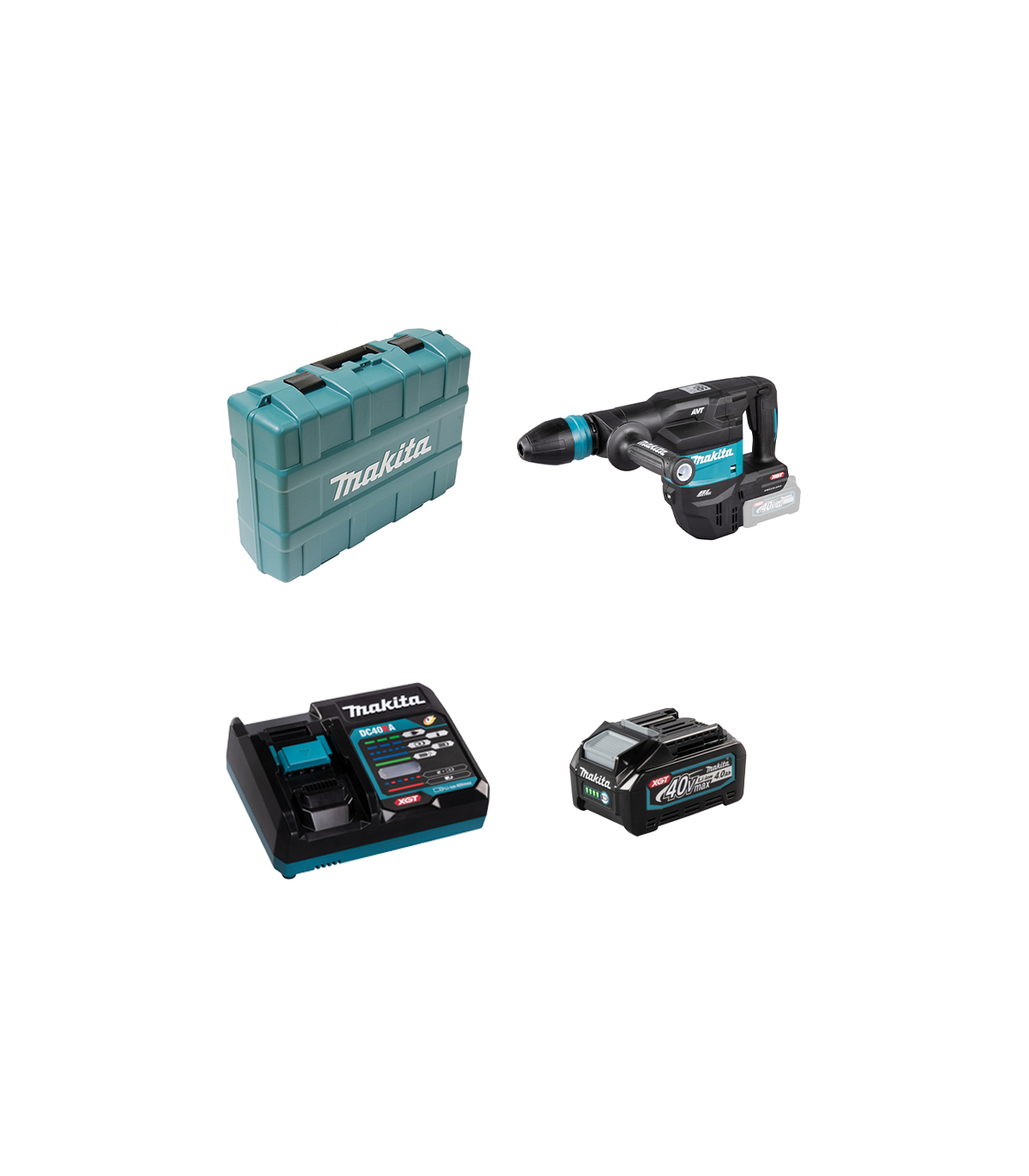Burineur SDS-MAX 9,4 J 40V HM001GZ02 + 1 batterie 40V 4 Ah + chargeur rapide DC40RA MAKITA