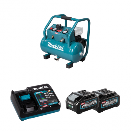 Compresseur 40V AC001GZ + 2 batteries 40V 4 Ah + chargeur rapide DC40RA MAKITA