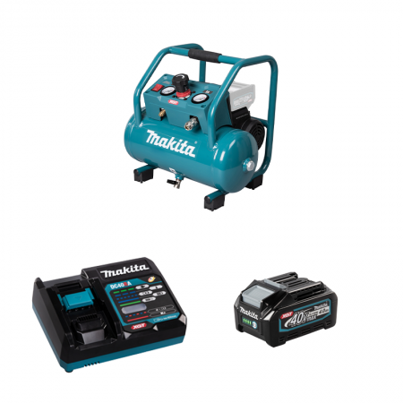 Compresseur 40V AC001GZ + 1 batterie 40V 4 Ah + chargeur rapide DC40RA MAKITA