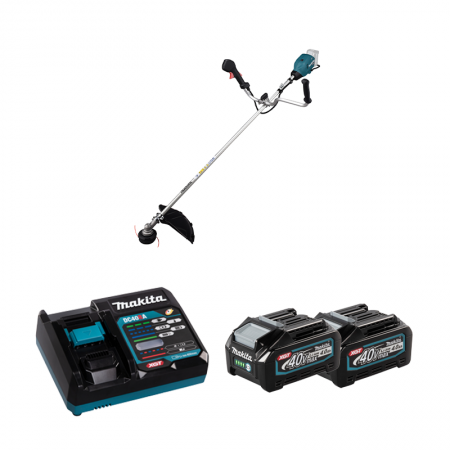 Débroussailleuse 40V UR006GZ02 + 2 batteries 40V 4 Ah + chargeur rapide DC40RA MAKITA