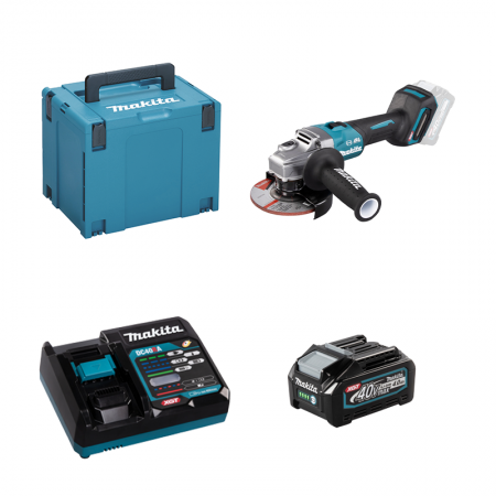 Meuleuse Ø125mm 40V GA005GZ01 + 1 batterie 40V 4 Ah + chargeur rapide DC40RA MAKITA