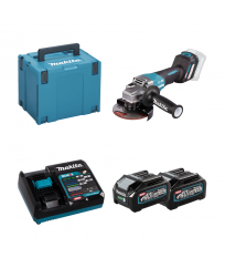 Meuleuse Ø125 mm 40V GA029GZ01  + 2 batteries 40V 4 Ah + chargeur rapide DC40RA MAKITA