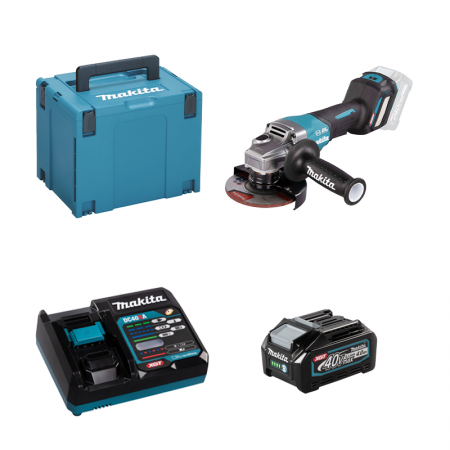 Meuleuse Ø125 mm 40V GA029GZ01 + 1 batterie 40V 4 Ah + chargeur rapide DC40RA MAKITA