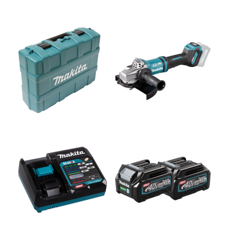 Meuleuse Ø230 mm 40V GA038GZ01 + 2 batteries 40V 2,5 Ah + chargeur rapide DC40RA MAKITA