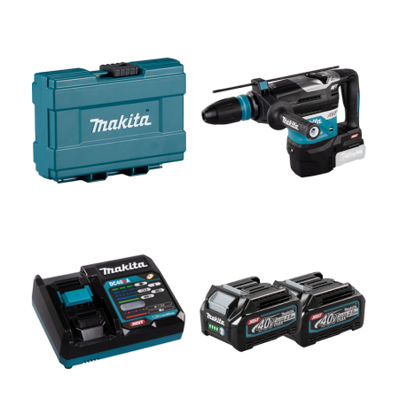 Perfo-burineur SDS-MAX 40V HR005GZ01 + 2 batteries 40V 2,5 Ah + chargeur rapide DC40RA MAKITA