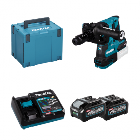 Perfo-burineur SDS-PLUS 2,9J 40V HR004GZ01 + 2 batteries 40V 4 Ah + chargeur rapide DC40RA MAKITA