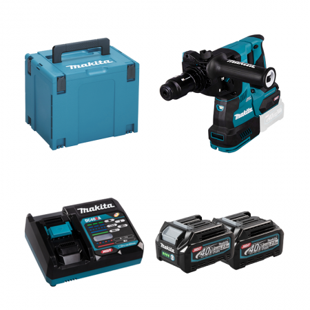 Perfo-burineur SDS-PLUS 2,9J 40V HR004GZ01 + 2 batteries 40V 2,5 Ah + chargeur rapide DC40RA MAKITA