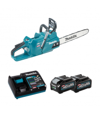 Tronçonneuse 40V 40cm UC012GZ01 + 2 batteries 40V 4 Ah + chargeur rapide DC40RA MAKITA