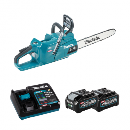 Tronçonneuse 40V 40cm UC012GZ01 + 2 batteries 40V 4 Ah + chargeur rapide DC40RA MAKITA