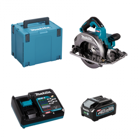 Scie circulaire 40V Ø190 mm HS004GZ03 + 1 batterie 40V 4 Ah + chargeur rapide DC40RA MAKITA