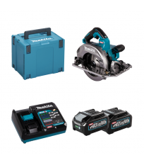 Scie circulaire 40V Ø190 mm HS004GZ03 + 2 batteries 40V 4 Ah + chargeur rapide DC40RA MAKITA