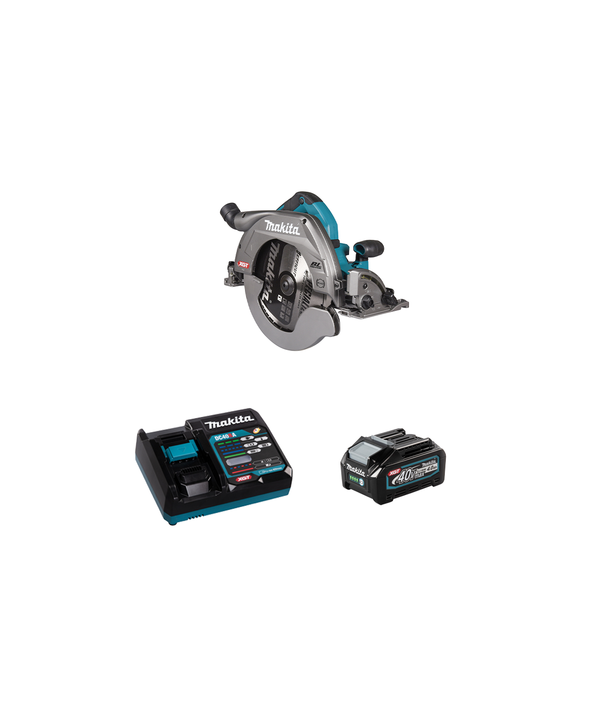 Scie circulaire 40V Ø260/270 mm HS011GZ + 1 batterie 40V 4 Ah + chargeur rapide DC40RA MAKITA