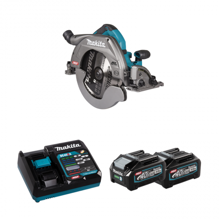Scie circulaire 40V Ø260/270 mm HS011GZ + 2 batteries 40V 4 Ah + chargeur rapide DC40RA MAKITA