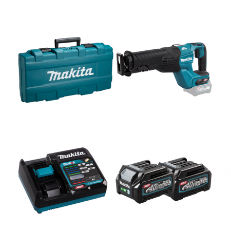 Scie récipro 40V JR001GZ + 2 batteries 40V 2,5 Ah + chargeur rapide DC40RA MAKITA