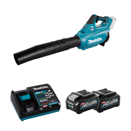 Souffleur 40V UB001GZ + 2 batteries 40V 4 Ah + chargeur rapide DC40RA MAKITA