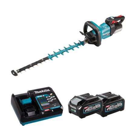 Taille-haie 40V 75cm UH005GZ + 2 batteries 40V 4 Ah + chargeur rapide DC40RA MAKITA