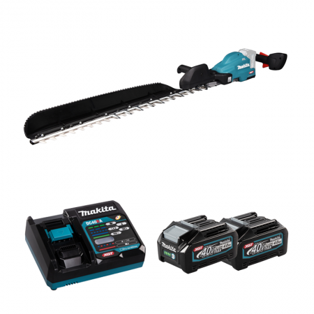 Taille-haie 40V 75cm UH014GZ + 2 batteries 40V 4 Ah + chargeur rapide DC40RA MAKITA