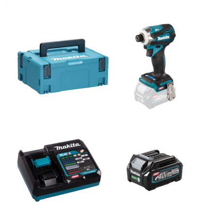 Visseuse à chocs 40V 220 Nm TD001GZ02 + 1 batterie 40V 2,5 Ah + chargeur rapide DC40RA MAKITA