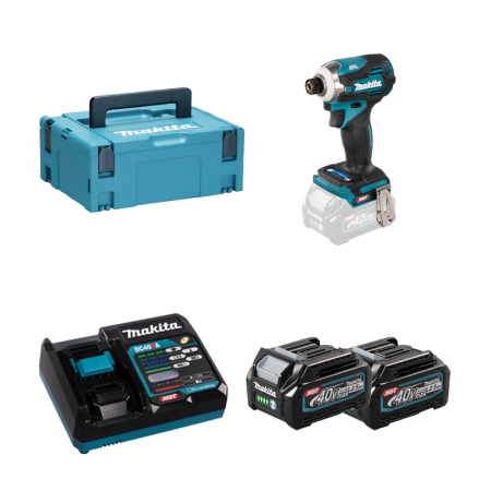 Visseuse à chocs 40V 220 Nm TD001GZ02 + 2 batteries 40V 2,5 Ah + chargeur rapide DC40RA MAKITA