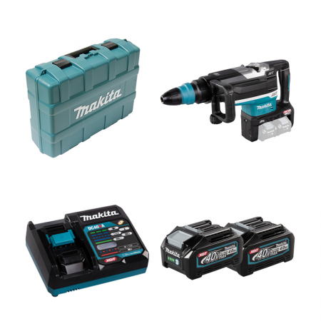 Perfo-burineur SDS-MAX 21,4J 2x40V + 2 batteries 40V 4 Ah + chargeur rapide DC40RA HR006GZ MAKITA