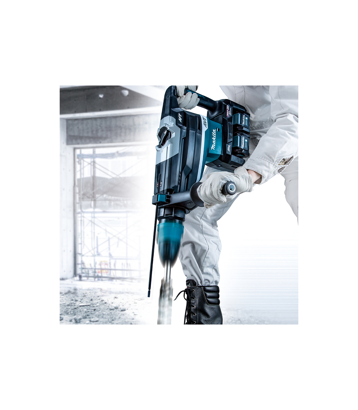 Perfo-burineur SDS-MAX 21,4J 2x40V + 2 batteries 40V 4 Ah + chargeur rapide DC40RA HR006GZ MAKITA