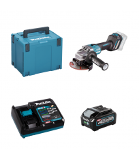 Meuleuse 40V Ø125 mm GA023GZ01 + 1 batterie 40V 4 Ah + chargeur rapide DC40RA MAKITA