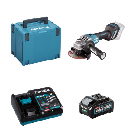 Meuleuse 40V Ø125 mm GA023GZ01 + 1 batterie 40V 4 Ah + chargeur rapide DC40RA MAKITA
