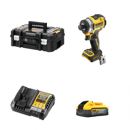 Visseuse à chocs 18V DCF860NT-XJ + 1 batterie 18V 5 Ah PowerStack + 1 Chargeur DCB1104-QW DEWALT