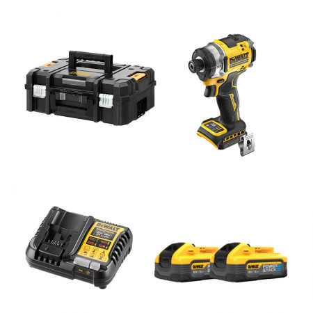 Visseuse à chocs 18V DCF860NT-XJ + 2 batteries 18V 5 Ah PowerStack + 1 Chargeur DCB1104-QW DEWALT