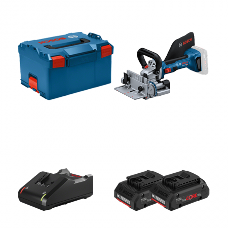 Lamelleuse GFF 18V-22 + 2 batteries ProCore 18V 4 Ah + Chargeur GAL 18V-40 BOSCH