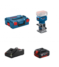 Affleureuse GLF 18V-8 + 1 batterie GBA 18V 4 Ah + Chargeur GAL 18V-40 BOSCH