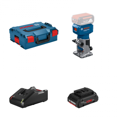 Affleureuse GLF 18V-8 + 1 batterie ProCore 18V 4 Ah + Chargeur GAL 18V-40 BOSCH
