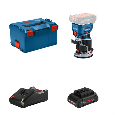 Affleureuse GKF 18V-8 + 1 batterie ProCore 18V 4 Ah + Chargeur GAL 18V-40 BOSCH