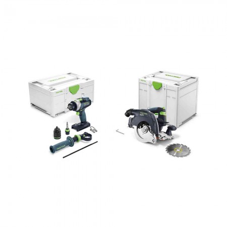 Pack perceuse visseuse à percussion TPC 18 + scie circulaire HKC 55 FESTOOL