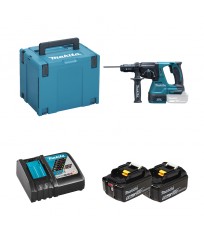 Perforateur burineur DHR243ZJ + 2 batteries BL1850B 18V 5 Ah + 1 chargeur rapide DC18RC MAKITA