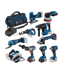 Pack 10 outils (GBH, GWS, GDR, GSB, GKS, GSA, GOP, GST, GDS,GEX) BOSCH