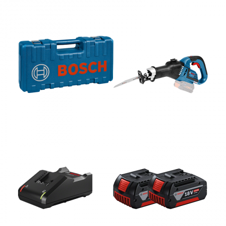 Scie sabre GSA 18V-32 + 2 batteries GBA 18V 4 Ah + 1 chargeur GAL 18V-40 BOSCH