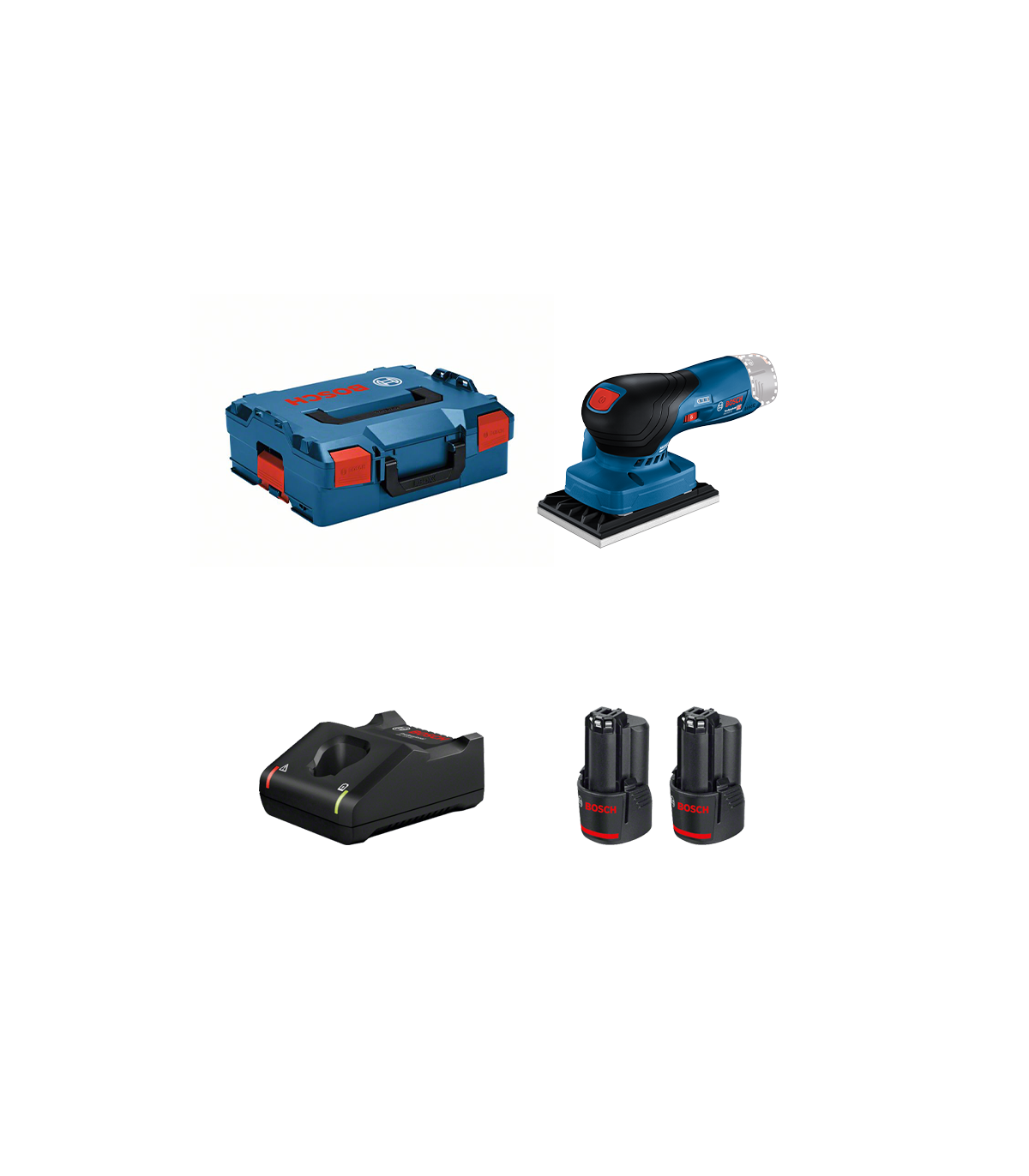 Ponceuse vibrante GSS 12V-13 + 2 batteries 12V 3 Ah + chargeur GAL 12V-40 BOSCH