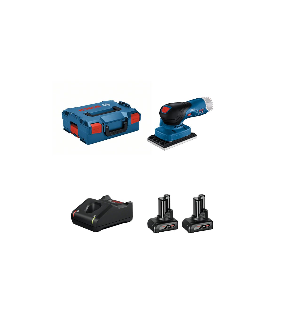 Ponceuse vibrante GSS 12V-13 + 2 batteries 12V 6 Ah + chargeur GAL 12V-40 BOSCH