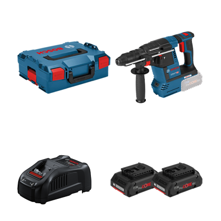 Perforateur GBH 18V-26 F + 2 batteries Procore 18V 4 Ah + 1 chargeur GAL 1880 CV BOSCH