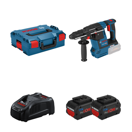 Perforateur GBH 18V-26 F + 2 batteries Procore 18V 8 Ah + 1 chargeur GAL 1880 CV BOSCH