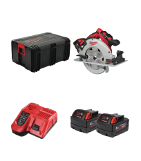 Scie circulaire Ø190 mm 18V M18 BLCS66-0X + 2 batteries 18V 5 Ah + chargeur M12-18FC MILWAUKEE