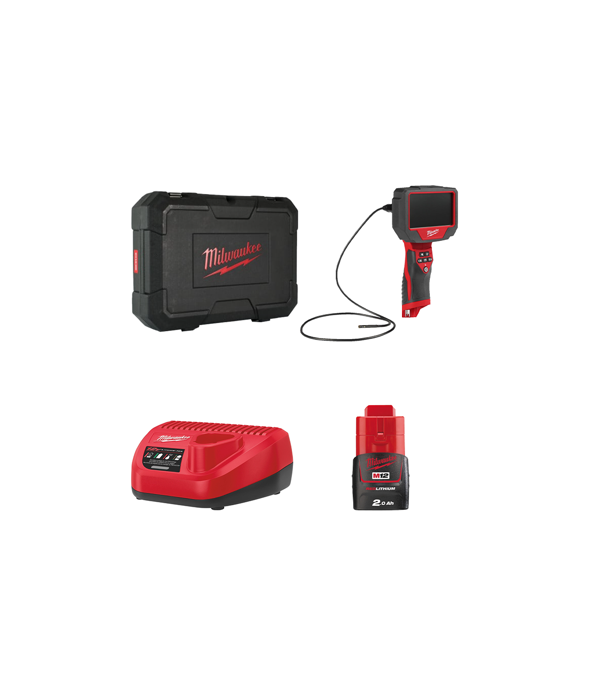 Micro-caméra d'inspection M12 ATB-0C + 1 batterie 2 Ah 12 V + chargeur C12C MILWAUKEE