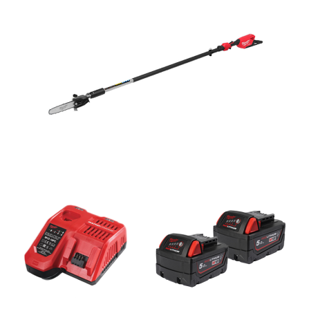 Tronçonneuse d'élagage télescopique M18 FTPS30-0 + 2 batteries 18V 5 Ah + 1 chargeur M12-18 FC MILWAUKEE