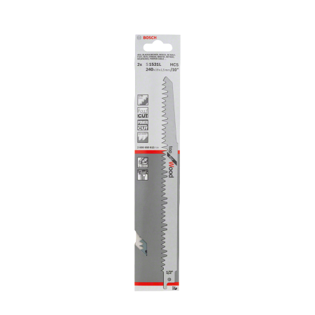 Lot de 2 lames de scie sabre S 1531 L Bois BOSCH