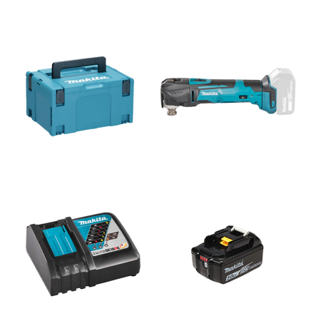 Découpeur-ponceur DTM51ZJX3 + 1 batterie BL1850B 18V 5 Ah + 1 chargeur rapide DC18RC MAKITA