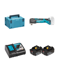 Découpeur-ponceur DTM51ZJX3 + 2 batteries BL1850B 18V 5 Ah + 1 chargeur rapide DC18RC MAKITA