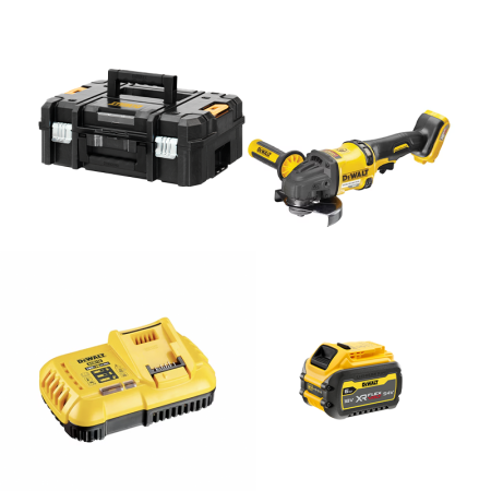 Meuleuse Ø125 mm 54V DCG418NT-XJ + 1 batterie 18/54V 6-2Ah + 1 chargeur DCB118-QW DEWALT